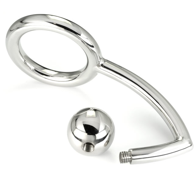 Inel Penis, Metal Hard - Anal Intruder Hook, Otel Chirurgical, Inel 45mm + Bila 45mm