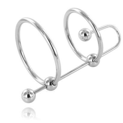 Inel pentru Penis Extrem cu Stop Uretral, METAL HARD - Otel, 28/32 mm