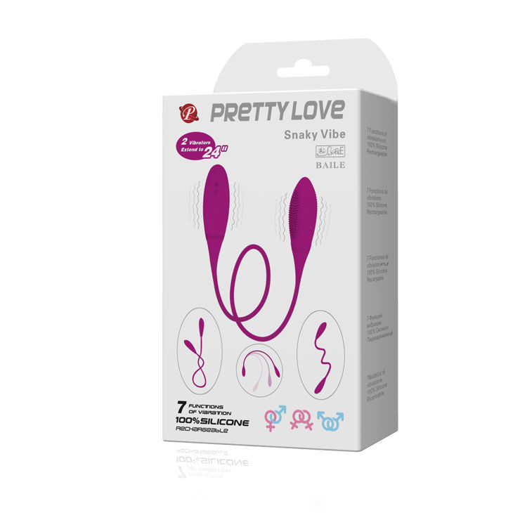 Vibrator, Pretty Love - Snaky Deluxe 7 V, 2 Motoare Puternice, 600 Mm Lungime x 32 Mm D -