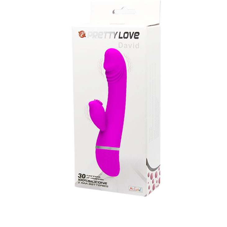 Vibrator Rabbit, Pretty Love - Flirtation David, 2 Motoare Puternice, 185mm x 35mm