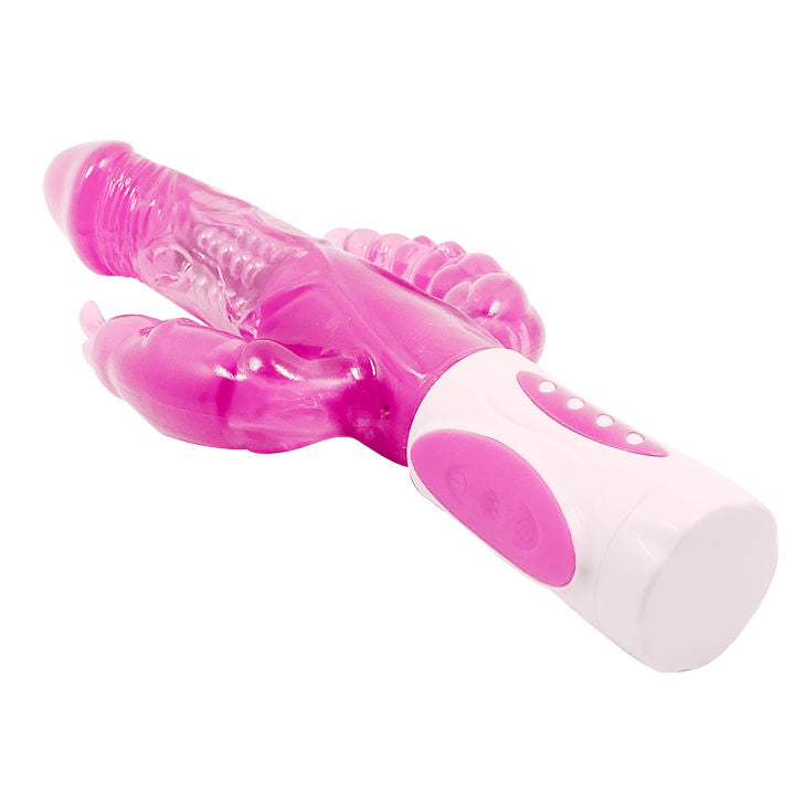 Vibrator Triplu cu Rotatie, Baile - Pretty Bunny Triple, 3 Motoare si 12 Functii