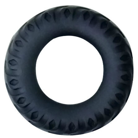 Inel pentru Penis, BAILE - Titan Cockring, Silicon, Negru-Verde, 2 cm