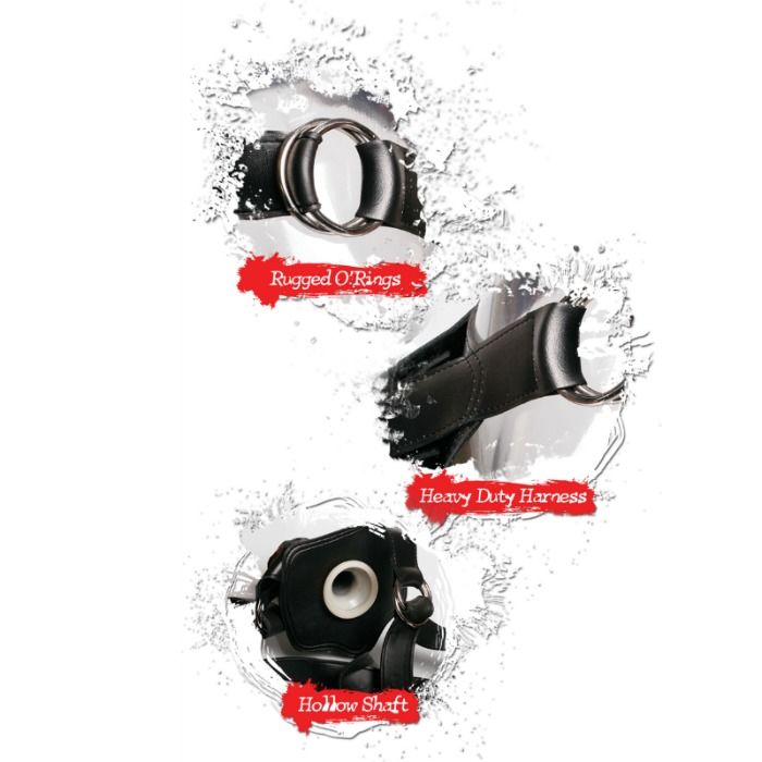 Strap On, Fetish Fantasy Extreme - Hollow, Ham din Piele Reglabil, Negru