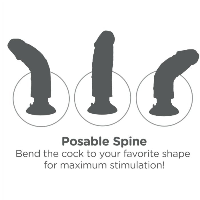 Dildo, King Cock - Vibrantor cu Testicule, Impermeabil, 25.5 CM Maro