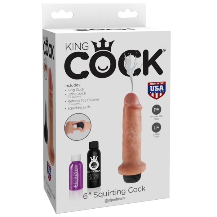 Dildo, King Cock - Squirter, cu Ejaculare, 15,24 CM