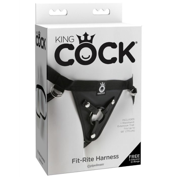 Ham Strap On, King Cock - Fit Rite, Curele Ajustabile, Talie Pana la 52 Inci