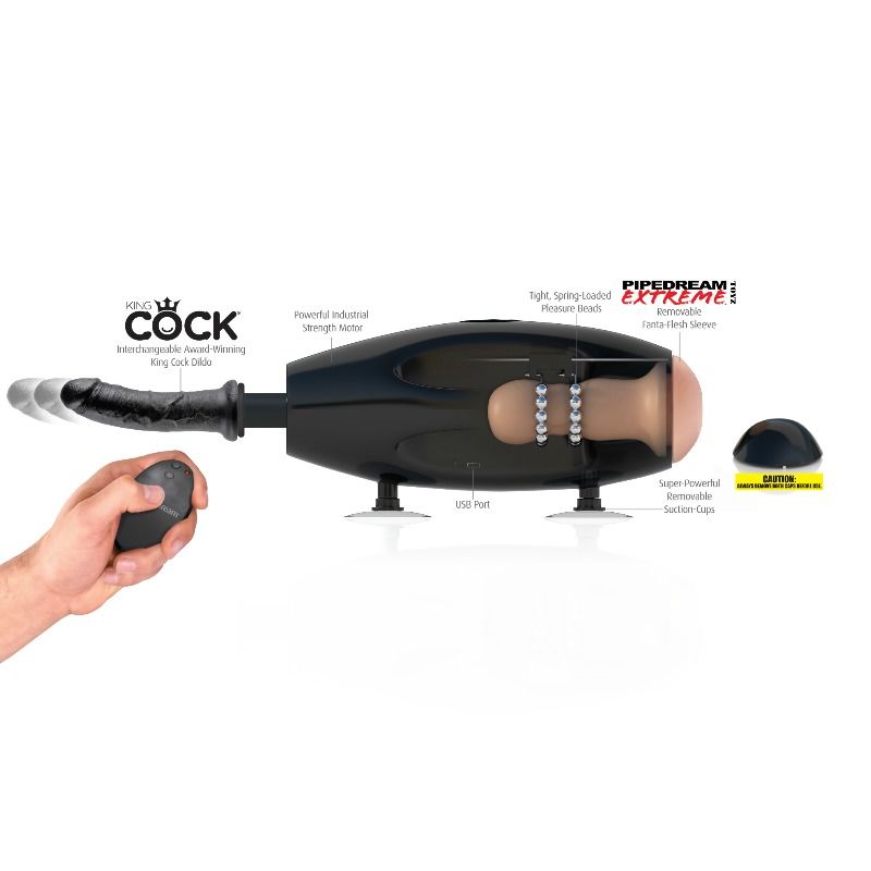 Masina de Sex, Fetish Fantasy Extreme - International, Portabila cu Adaptor Universal 100-240V, Kit 2 Dildo 17.8 CM si 20.3 CM