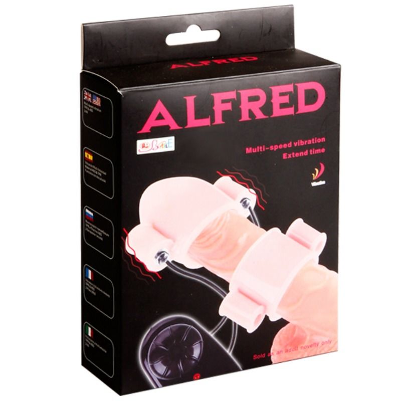 Vibrator Penis, Baile - Alfred, 2 Bile Vibrante cu Control, Naturala