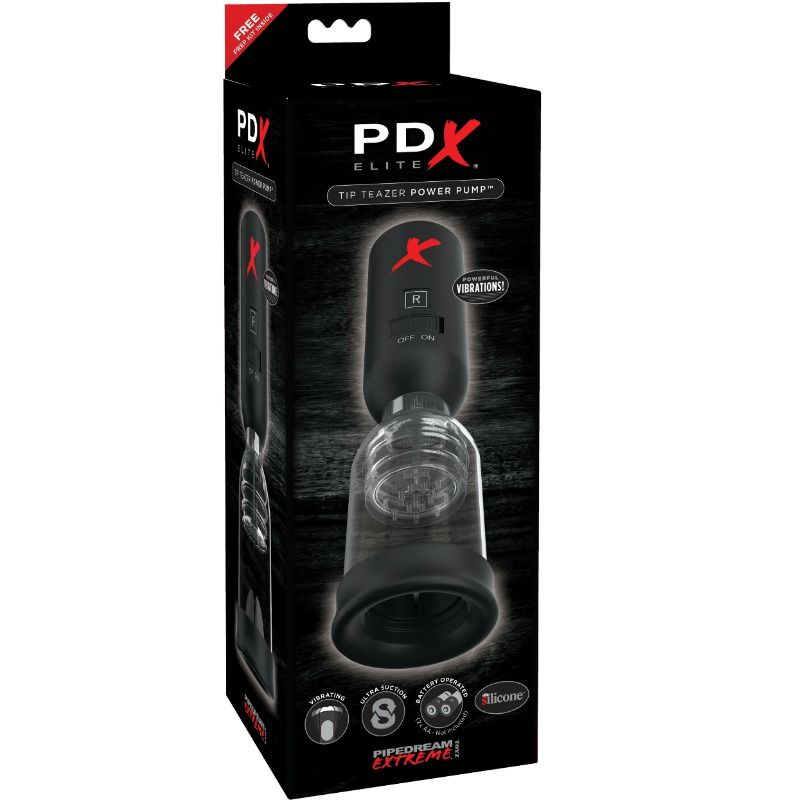 Pompa Marire Penis, PDX Elite - Tip Teazer Power Pump, Aspiratie si Vibratii Puternice
