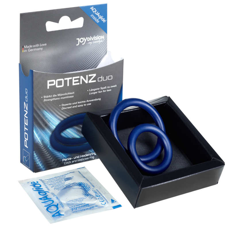 Inel Penis, Joydivision - Potenzduo Blue Rings, Set 2 Inele, M