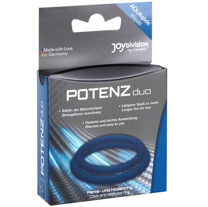 Inel Penis, Joydivision - Potenzduo Blue Rings, Set 2 Inele, M