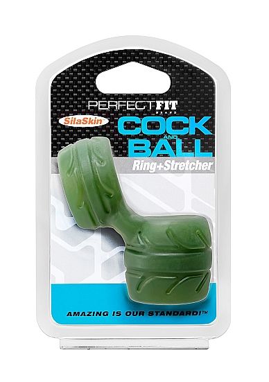 Inel Penis si Testicule, Perfect Fit Brand - Silaskin Cock Ball, Super Elastic, Verde