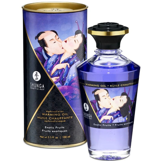 Ulei de Masaj Erotic cu Efect de Caldura, SHUNGA - Aroma Fructe Exotice, 100 ml