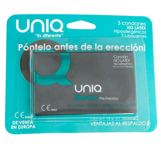 Prezervative, Uniq - Smart Latex Free, Pre-Erectie, 3 Bucati