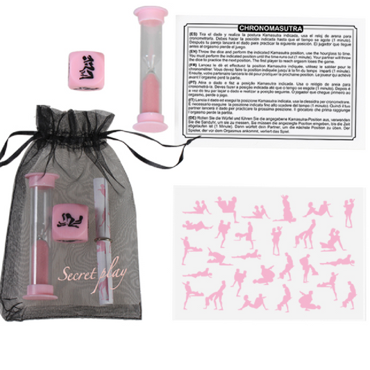 Joc Erotic, Secretplay - Chronomasutra Kit, cu Zaruri si Clepsidra, Multilingv ES/EN/FR/DE/PT