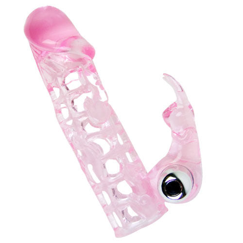 Prelungitor Penis cu Vibratii, Baile - 10 Ritmuri de Vibratie, Transparent 13.5 X 4 CM