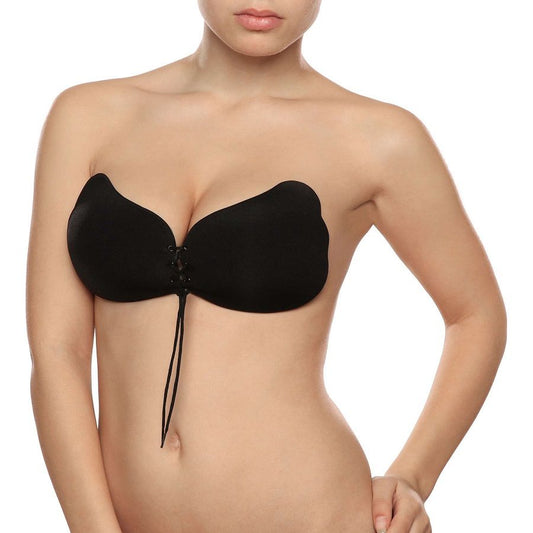 Sutien Adeziv Push-Up Dantela, BYE-BRA - Lace-It Enhancement, Negru, Cupa A