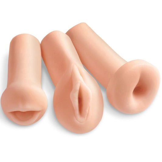 Kit Masturbatoare, EXTREME TOYZ - All 3 Holes, Fanta Flesh, Set 3 Bucati