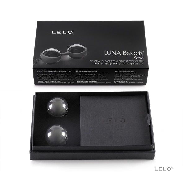 Bile Kegel, Lelo - Luna Beads Noir, Vibratii Subtile, D - 29 Mm