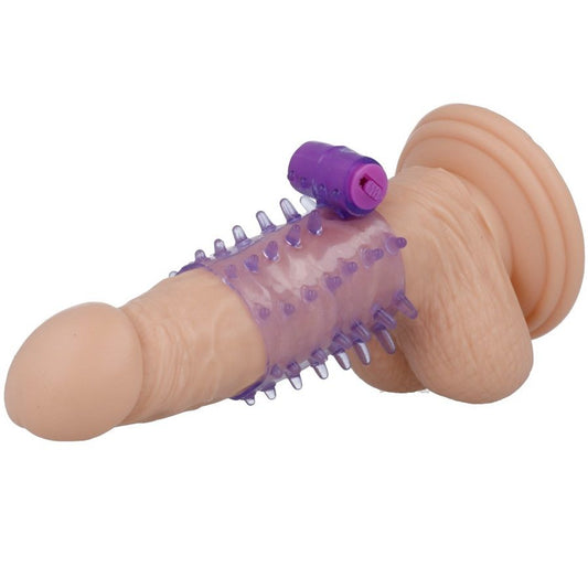 Inel pentru Penis cu Vibratii, CASUAL LOVE - Ring Vibrating Super Sleeve, TPR, Mov