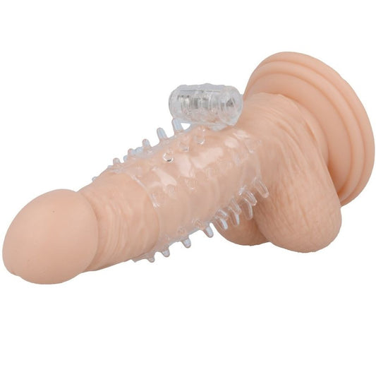 Inel pentru Penis cu Vibratii, CASUAL LOVE - Ring Vibrating Super Sleeve, TPR, Transparent