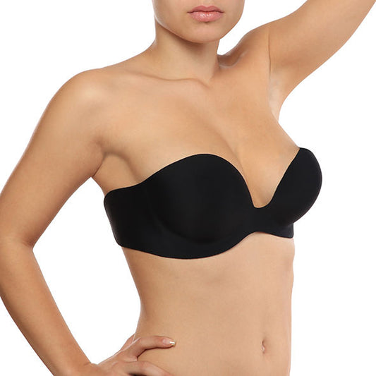 Sutien Adeziv Push-Up Fara Bretele, BYE-BRA - Gala Bra, Cupa C, Negru