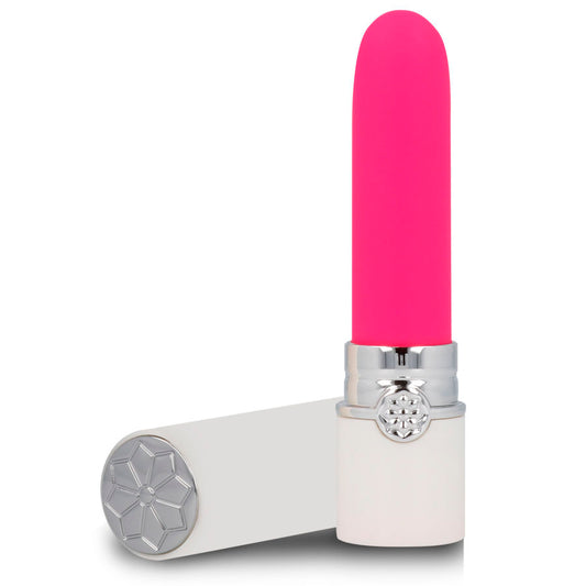 Vibrator Ruj, LIPS STYLE - Cleo, Silicon, Alb si Roz, 10,2 cm