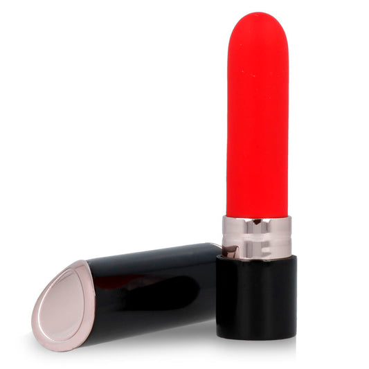 Vibrator Ruj, LIPS STYLE - Shia, 10 Moduri Vibratii, Negru si Rosu, 10,2 cm