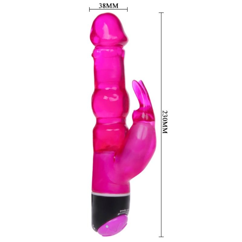 Vibrator Iepuras, Baile - Waves Of Pleasure, Intensitati Multiple de Vibratie, 23 CM