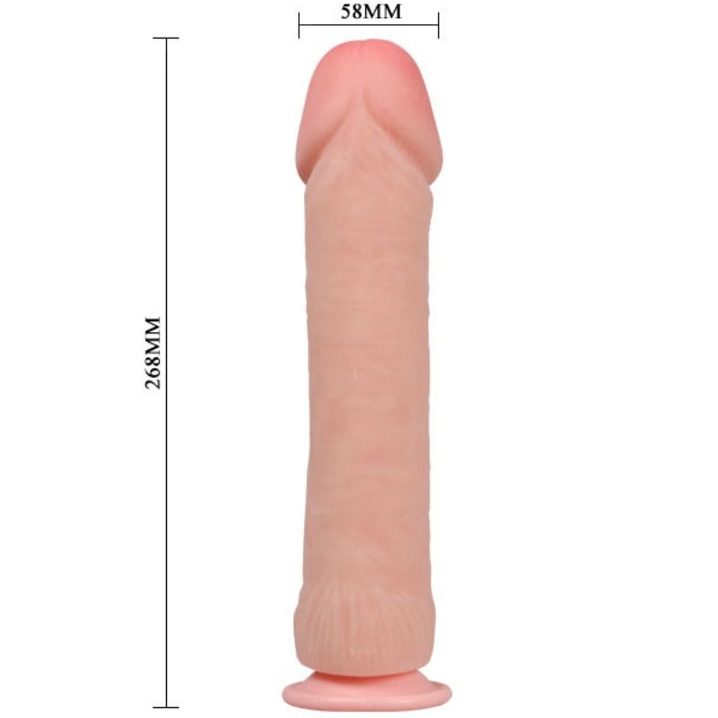 Dildo, Baile - Realistic, Ventuza Puternica, 26 x 5.5 CM / Nud