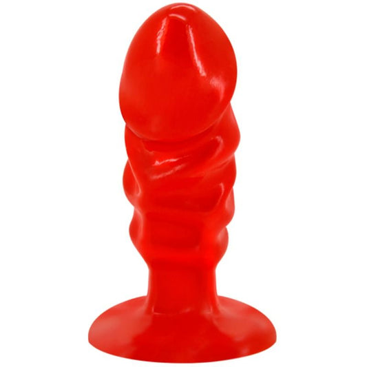 Dop Anal Unisex cu Ventuza, BAILE - Stimulator Punct P si G, PVC, Rosu