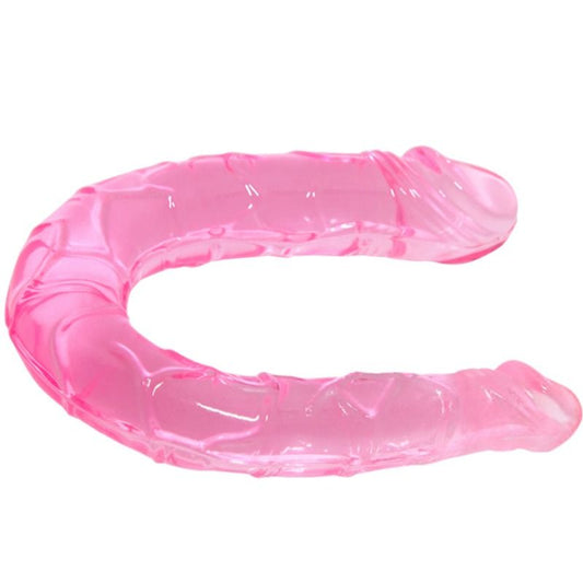 Dildo Dublu, BAILE - Double Dong Pink, TPR Translucid, 30,5 cm