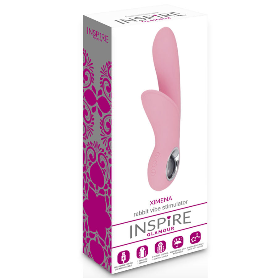 Vibrator Rabbit, Inspire - Glamour Ximena, Reincarcabil USB, Roz