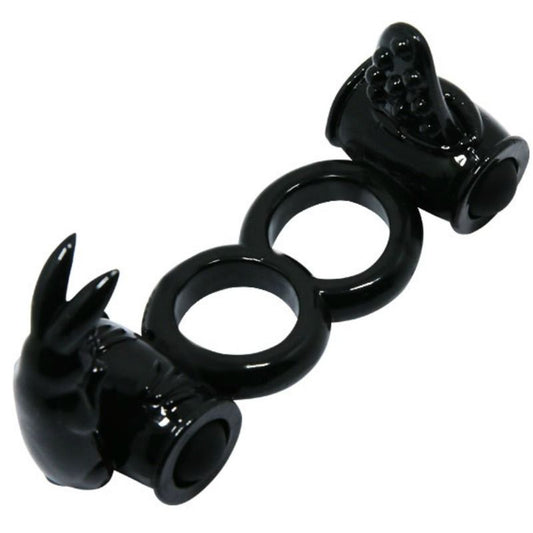 Inel Vibrator, Baile - Sweet Ring, Bilute Vibratoare Duble, Negru