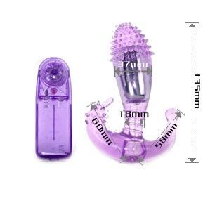 Stimulator Vaginal si Anal Lila, BAILE - Ripple cu Vibratii, Silicon 100%