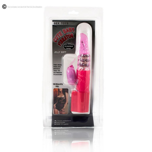 Vibrator Rabbit Rotativ, BAILE - Superstimulator TPR, Roz, 23 cm