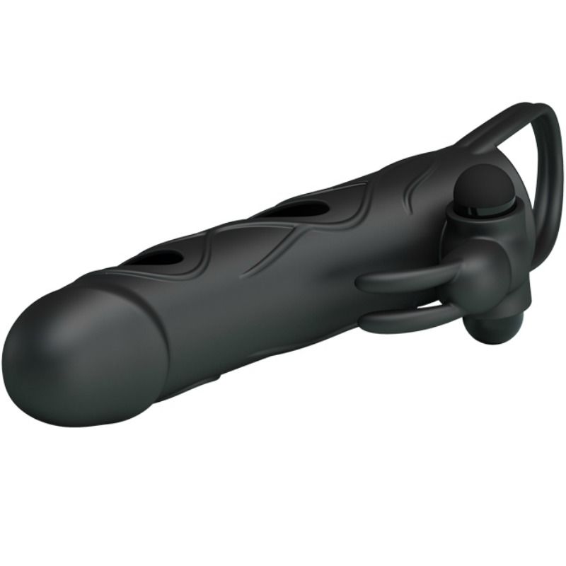 Prelungitor Manson Penis, Pretty Love - 2.0, cu Vibratie, 14 CM / Negru