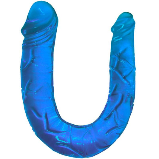 Dildo Dublu, BAILE - Double Dong, TPR, Albastru, 30,5 cm