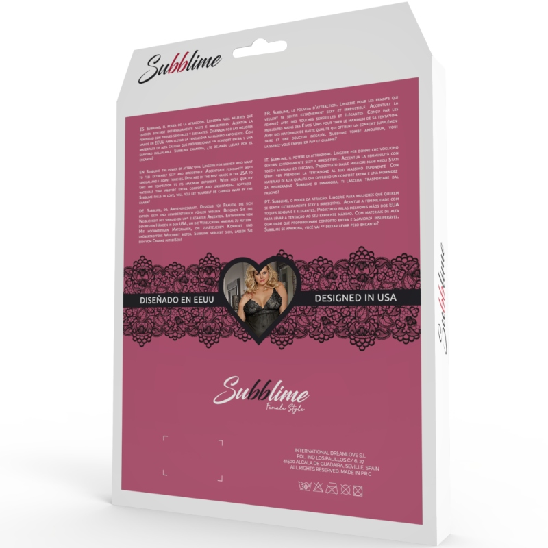 Babydoll, Subblime - Queen Plus, cu Franjuri, Alb