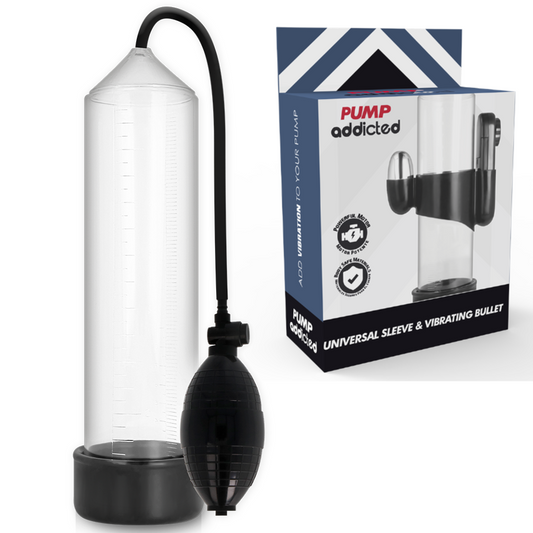 Pompa pentru Penis cu Vibratii, PUMP ADDICTED - RX3 Transparenta, 23 cm