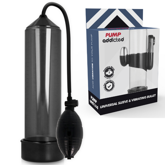 Pompa pentru Penis cu Vibratii, PUMP ADDICTED - RX3 Neagra, 23 cm