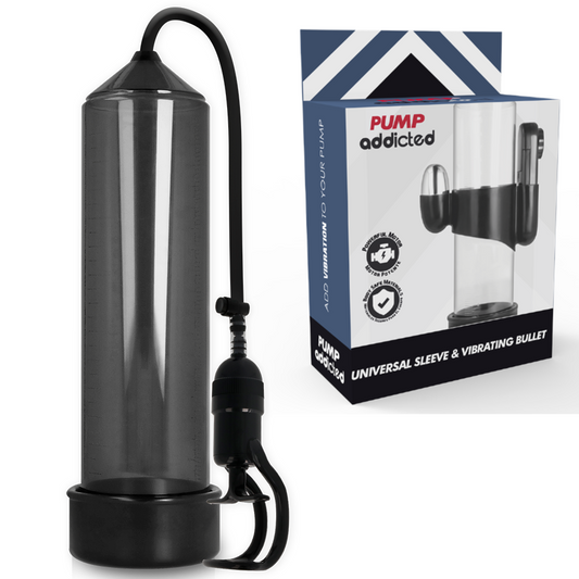 Pompa pentru Penis cu Vibrator, PUMP ADDICTED - RX5, Neagra, 23 cm