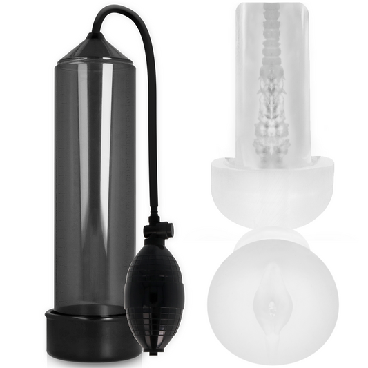 Pompa pentru Penis, PUMP ADDICTED - RX3 Negru cu Manson Placere, 23 cm