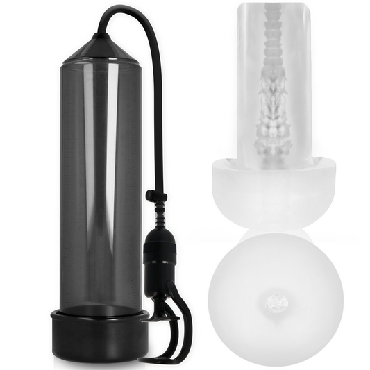 Pompa pentru Penis, PUMP ADDICTED - RX5 cu Masturbator, Negru