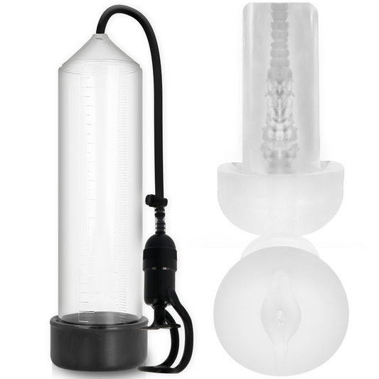 Pompa pentru Penis, PUMP ADDICTED - RX5 Transparenta cu Masturbator