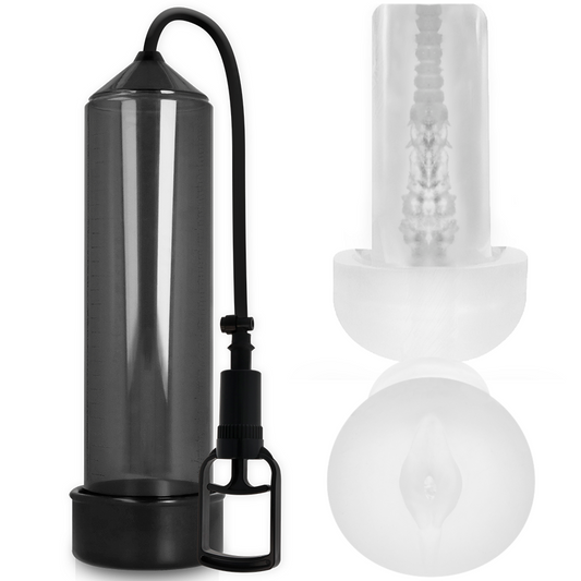 Pompa pentru Penis, PUMP ADDICTED - RX7 Neagra cu Masturbator
