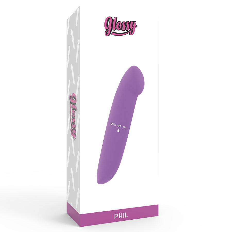 Vibrator, Glossy - Phil, Stimulare Punct G, 13 CM / Purple