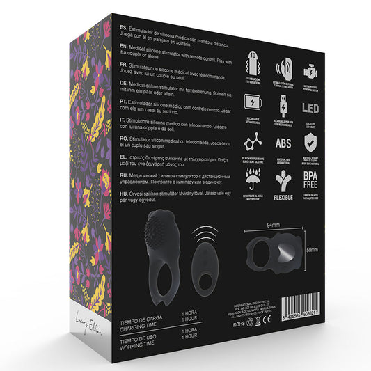 Inel pentru Penis cu Telecomanda, MIA - Colosseo, Silicon Medical, 10 Vibratii, Negru