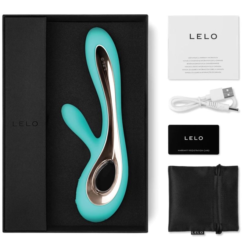 Vibrator Rabbit, Lelo - Soraya 2, Stimulare Duala, Turcoaz