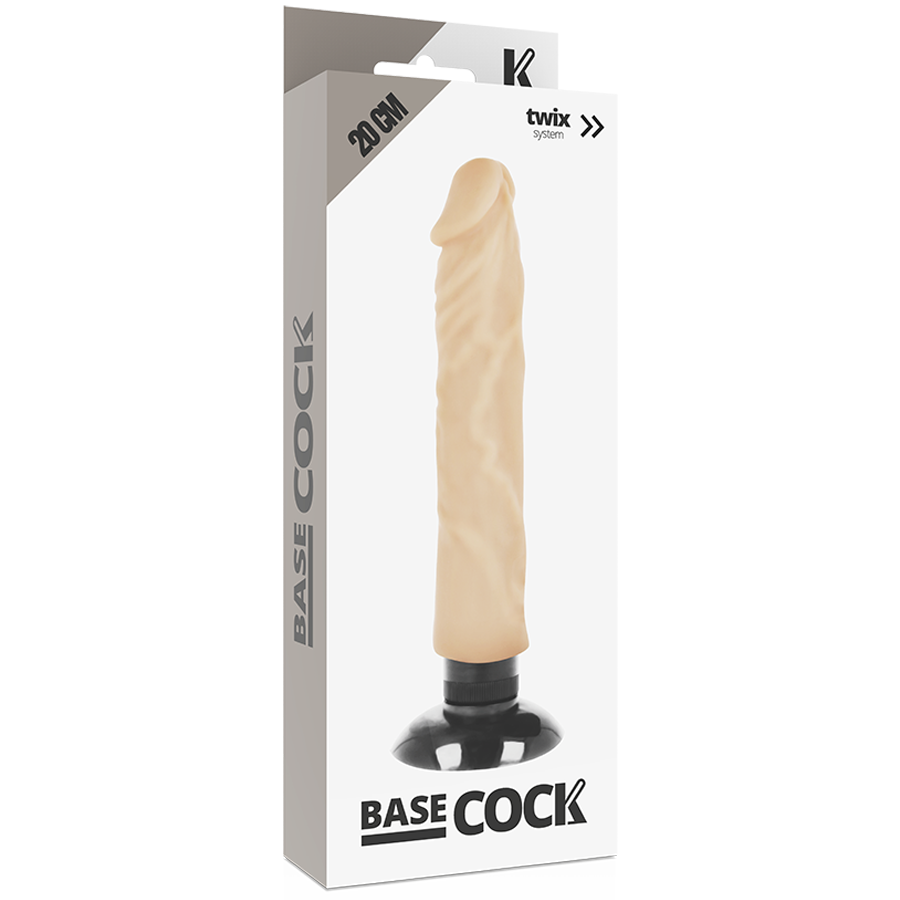 Vibrator Realistic, Basecock - 2-1, Baza cu Ventuza Detasabila, Nud 20 x 4 CM
